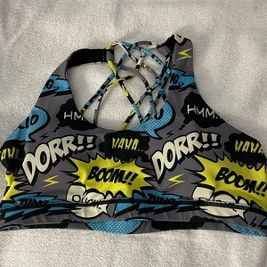 XL original comic Constantly Varied Gear sports bra